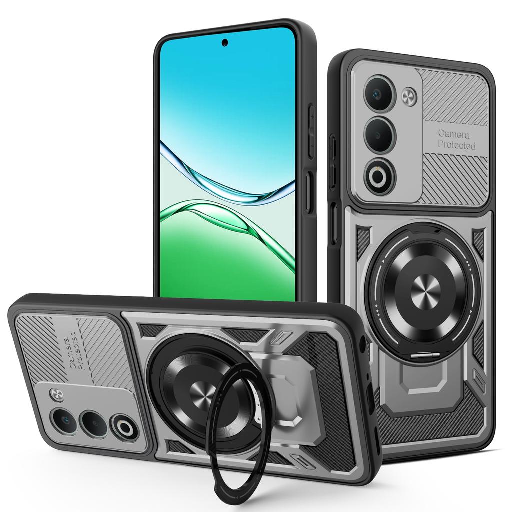 For Oppo A5 5G Magnetic Case Rotating Kickstand TPU+PC Phone Cover