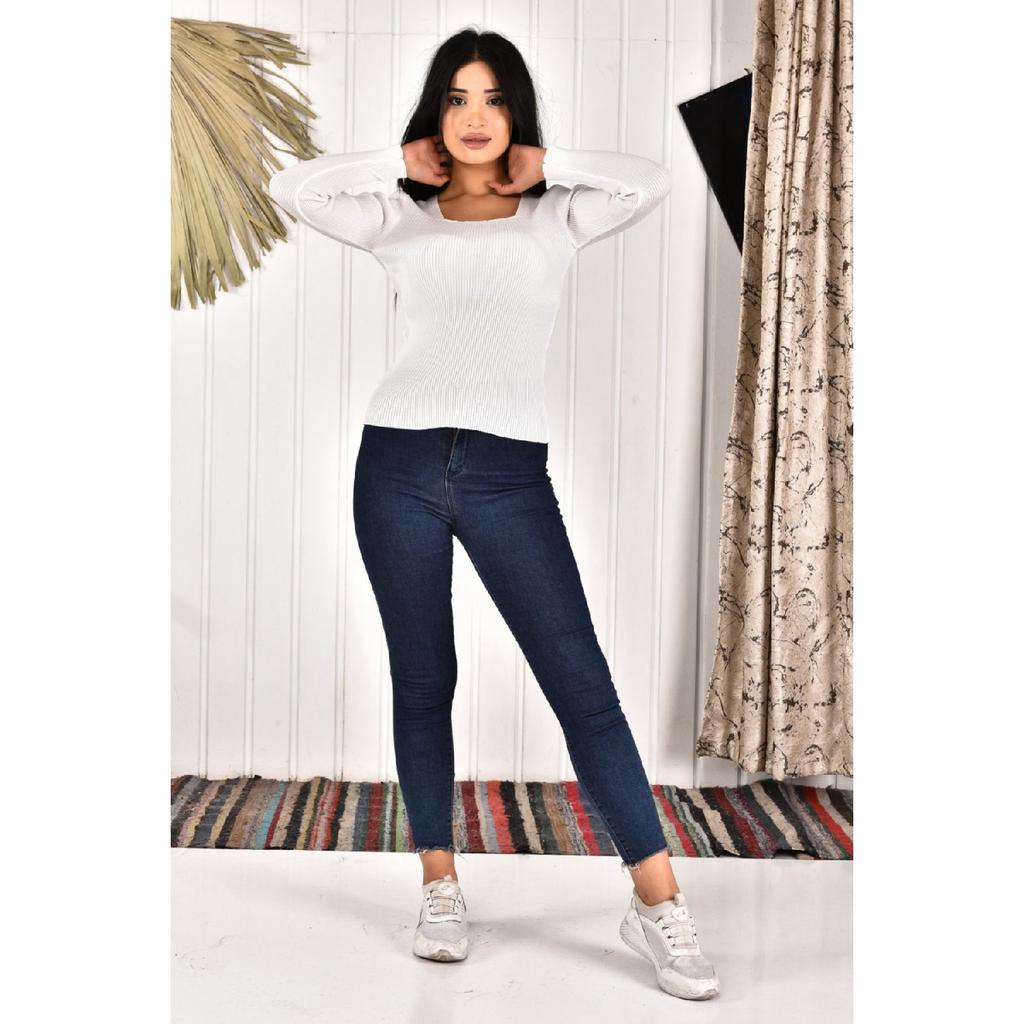 Square Collar Women's Knitwear Sweater