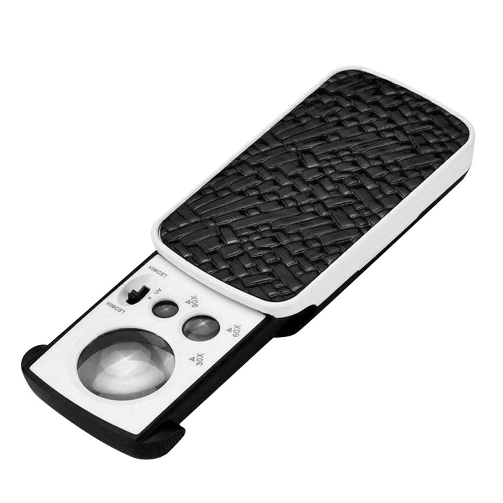 30X 60X 90X Magnifying Glass UV LED Jewelry Appraisal Reading Monocle Magnifier Reading Jewelry Appraisal Repair Tool Gift