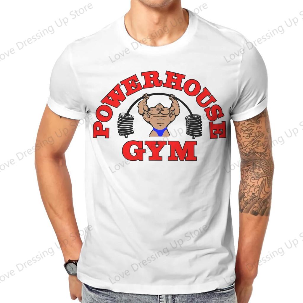 100% Чистый Хлопок Повседневная Унисекс Футболка Powerhouse Gym Футболки с Коротким Рукавом Футболка с Круглым Вырезом Смешные Топы