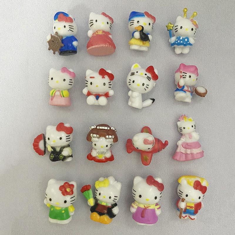 Набор из 16 милых ПВХ фигурок Hello Kitty Мультяшный кот Игрушки Мини-украшения для ландшафта Идеальный подарок для детей