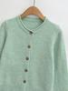FS636-26 New European & American Style Round Neck Single-Breasted Long Sleeve Knit Cardigan Sweater for Women