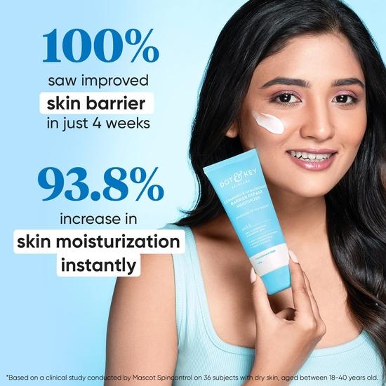 Dot & Key Skin Barrier Repair Combo | Средство для умывания лица 100 мл и увлажняющее средство для лица 100 г | Ежедневный уход за сухой, шелушащейся кожей | Для женщин и мужчин