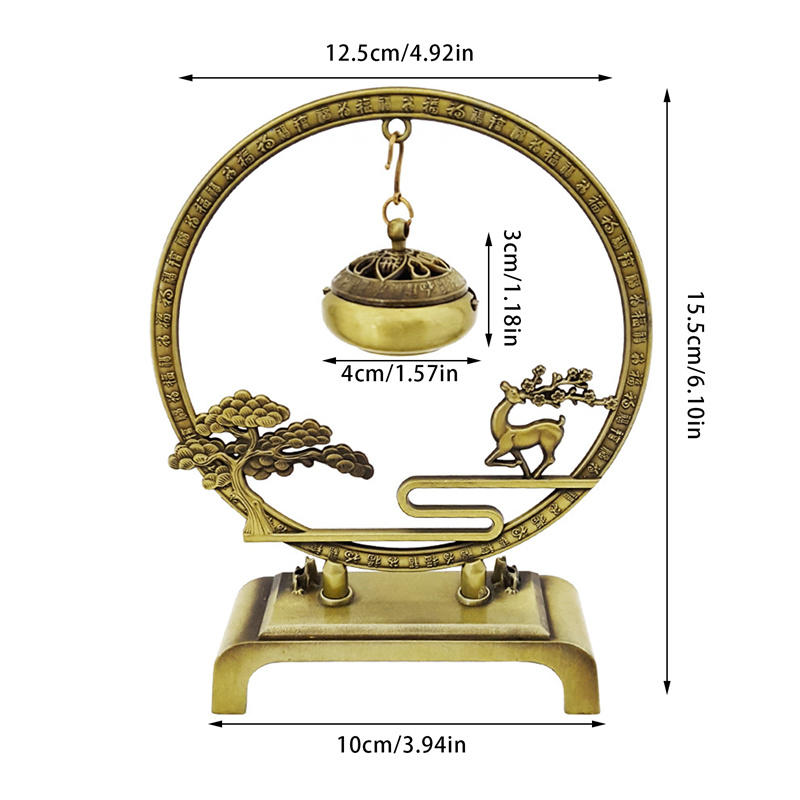 Creative Vintage Hanging Incense Burner Brass Incense Meditation Household Indoor Ornaments Decoration Crafts
