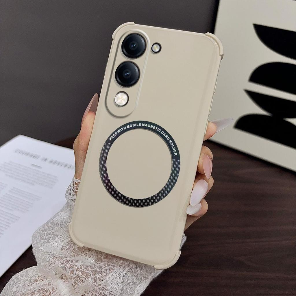 Чехол для Vivo Y29t 5G, Y29s 5G, Y04, Y04s, матовый чехол с эффектом кожи, магнитный, с защитой углов, противоударный бампер