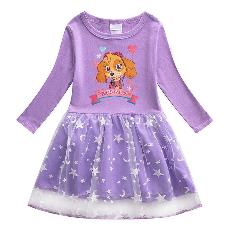 Paw Patrol Girls' Long-Sleeve Mesh Princess Dress - Spring/Autumn 2022 Collection