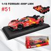 Литой автомобиль Bburago Ferrari 499P LMH, гоночный прототип Ferrari 499P WEC, победитель гонки 24 часа Ле-Мана, гиперкар 51, полная коллекция лицензионных продуктов