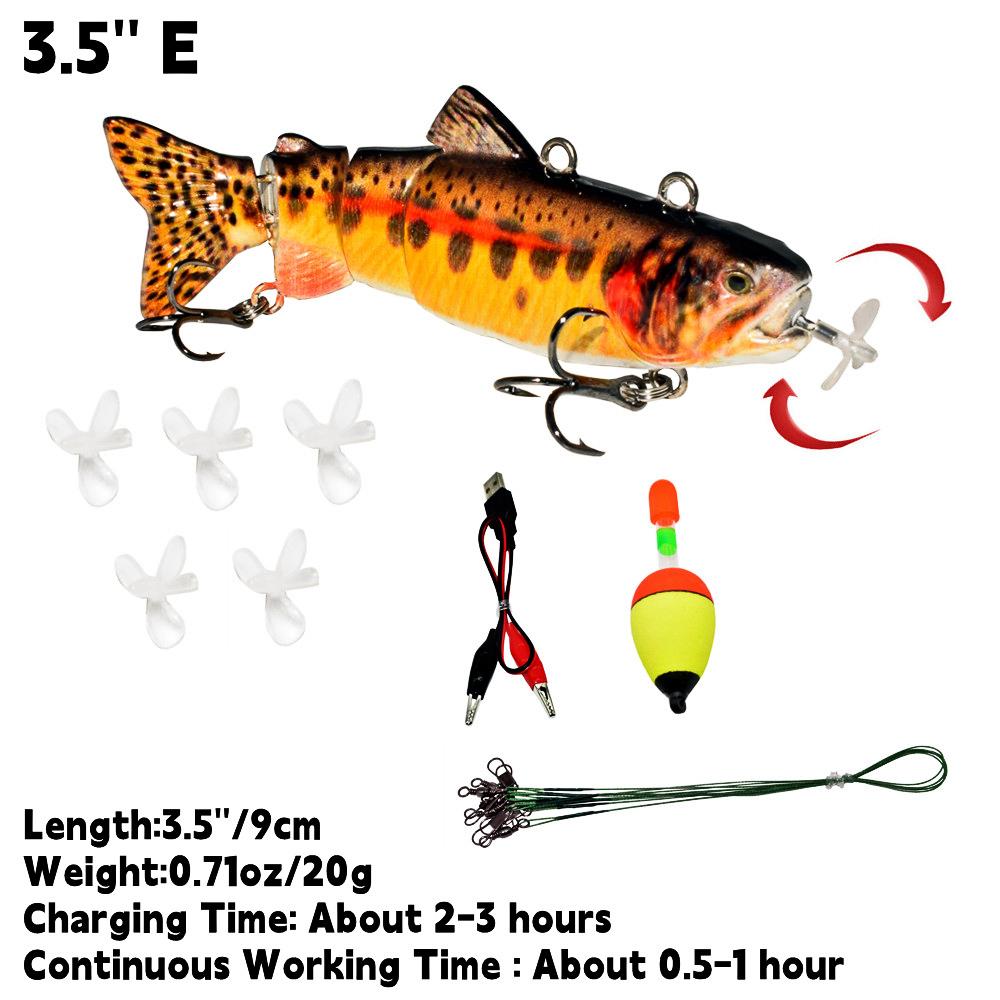 Электрические рыболовные приманки 3,5 дюйма, перезаряжаемые через USB светодиодные приманки, приманки для плавания, роботизированные приманки, рыболовные снасти, реалистичная рыба