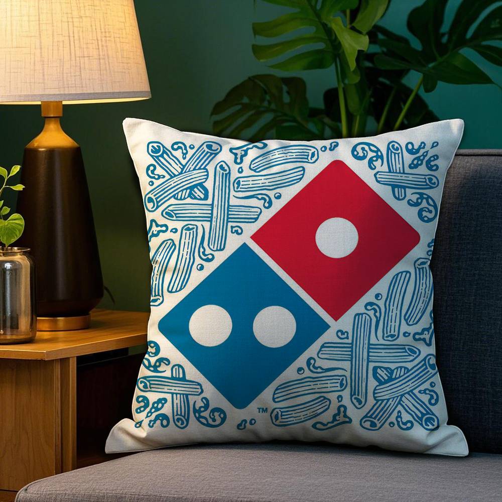 Food Anime D-Domino's Pizza Pillow Case Plush Fabric Soft Double Sided Print Home Sofa High Quality Cushion Cover Throw