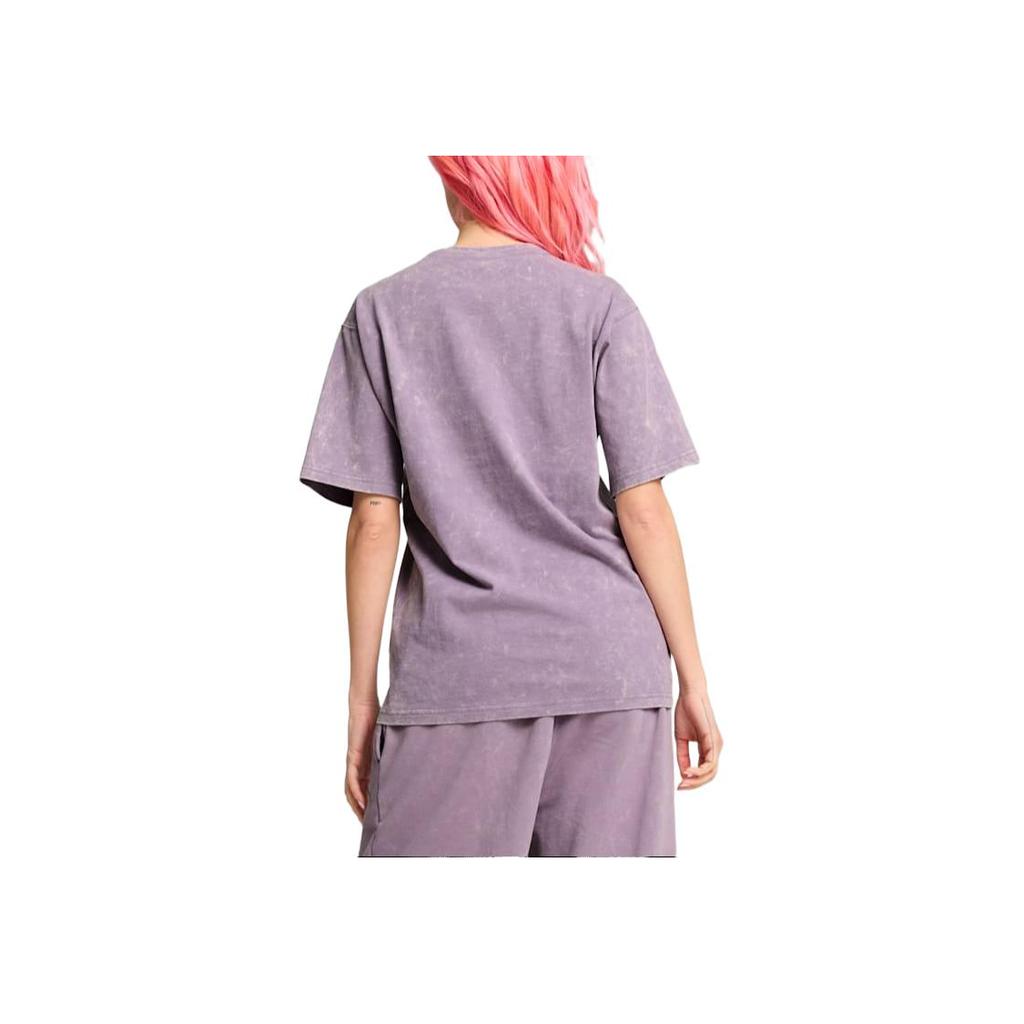 Puma Расслабленная Осмелься На Выстиранную Футболка с Круглым Вырезом Удобная Мягкая с Коротким Рукавом Женские Футболки Светло-Сливовый 626801-30