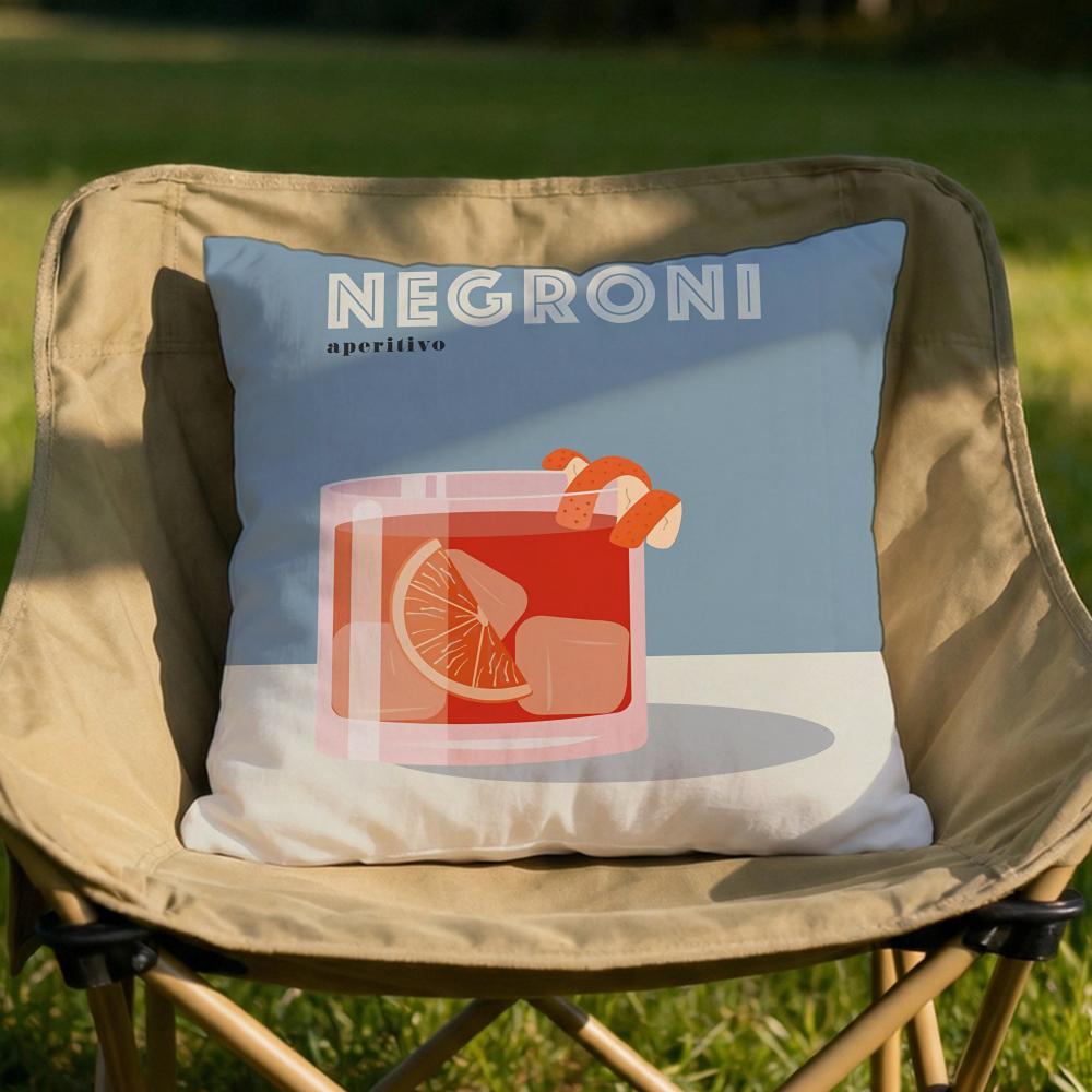 Negroni Cocktail Cushion Cover Soft Reversible Durable Pillow Cover MultiScene Use for Home Car Daily Comfort
