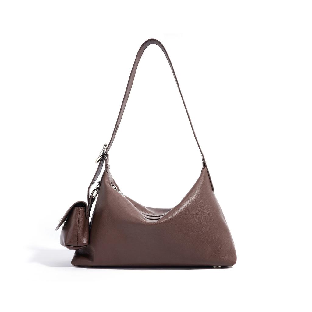 Сумка Niche Top Leather с двумя ушками, ленивая ретро-сумка через плечо большой вместимости для женщин