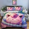 Комплект постельного белья с принтом покемона Джигглипаффа, пододеяльник, 1 пододеяльник, 2 наволочки, комплект постельного белья для взрослых и детей, роскошный подарок на день рождения