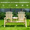 Garden Bench Combination For 2 People Integrated Table Natural Wood 157 X 88 X 103 Cm