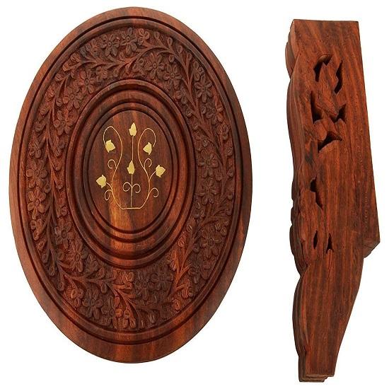 Деревянный стол, круглая ваза со складным табуретом на 3 ножках, центральный стол 22,86 см для гостиной, деревянный складной журнальный столик