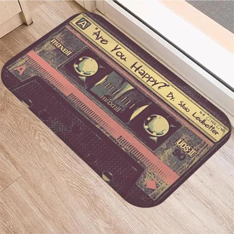 3D Cassette Music Tape Door Mat Home Carpet Non-slip Retro  Bathroom Toilet Kitchen Floor Mats Living Room Entrance Decor Rugs