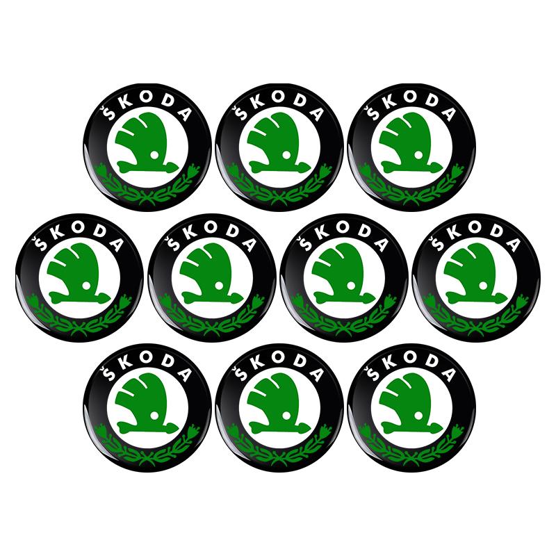 2/5/10Pcs 14MM Remote Car Key Stickers Emblem Accessories for Skoda S Skoda Kodiaq Fabia Kamiq Karoq Octavia 3 A5 A7 Scala R Accessories