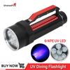 Uranusfire UV Light 6 XPE LED Высококачественная УФ-вспышка для дайвинга 395 нм Светодиодный УФ-фонарь, водонепроницаемый ультрафиолетовый светильник для подводного плавания