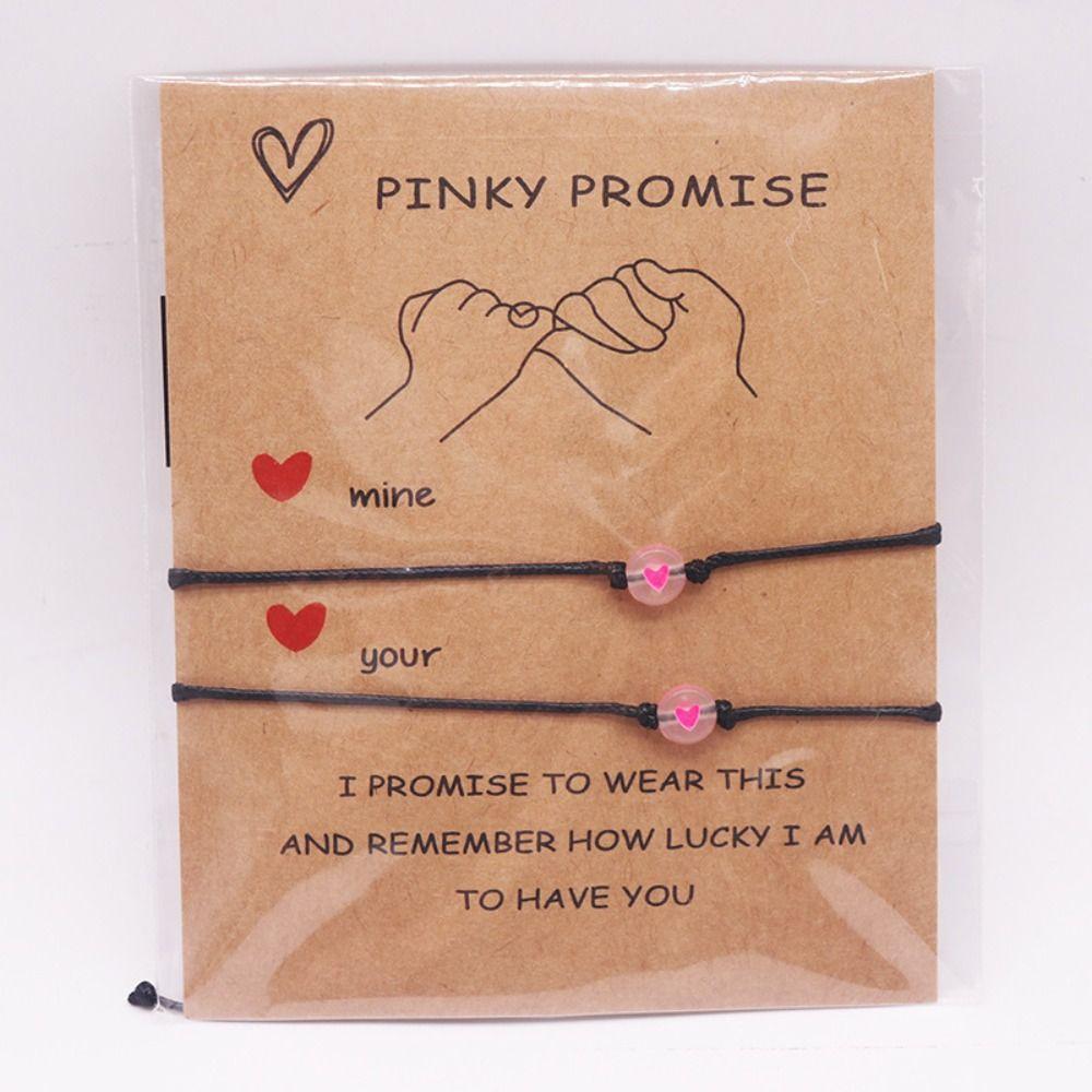 2pcs/Set Adjustable Couple Bracelet Hand Braided Wristband New Promise Bracelet  Anniversary Gift