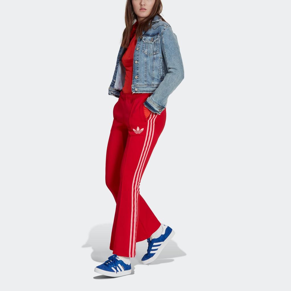 adidas Оригинальные расклешенные спортивные штаны в полоску с логотипом Tp, облегающие спортивные брюки, женские брюки IB2020