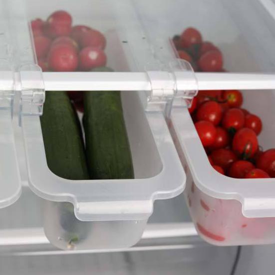 Коробка-органайзер для еды, компактная пластиковая прямоугольная полка для хранения овощей на холодильнике для дома