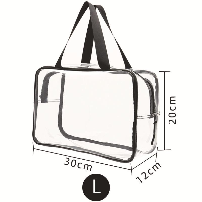 PVC Waterproof Travel Toiletry Bag Set with Dry/Wet Separation - Large Capacity & Transparent, 3-Piece Set