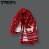 WTEMPO 1 шт. универсальные рождественские шарфы с узором оленя и дерева, унисекс, зимние двусторонние жаккардовые теплые шарфы, подарки на Рождество, Новый год