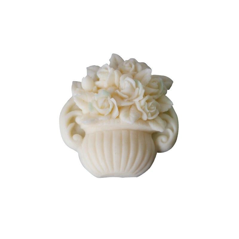 Корзина с цветами розы, цветок розы, ароматерапевтический пластырь, свеча, шоколадный цветок, украшение для выпечки в горшке, силиконовая форма