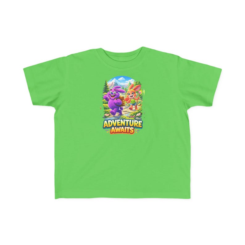 Kids Adventure T-Shirt Design, Cute Bunny Hiking PNG, Outdoor Cartoon Shirt, Printable Kids Tee