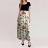 Women's Fashion Casual Loose Printed Round Neck Short Sleeve Long Dresses