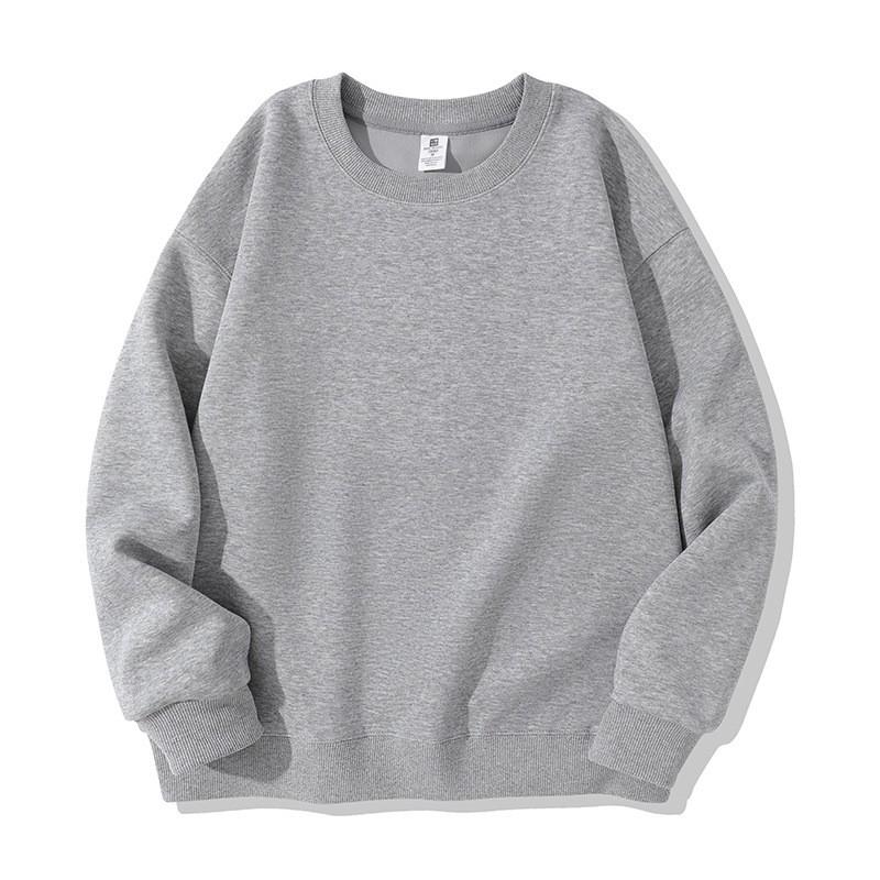 Unisex Oversized Cotton Blend Long Sleeve Pullover Hoodie Solid Color Casual Sweatshirt Winter
