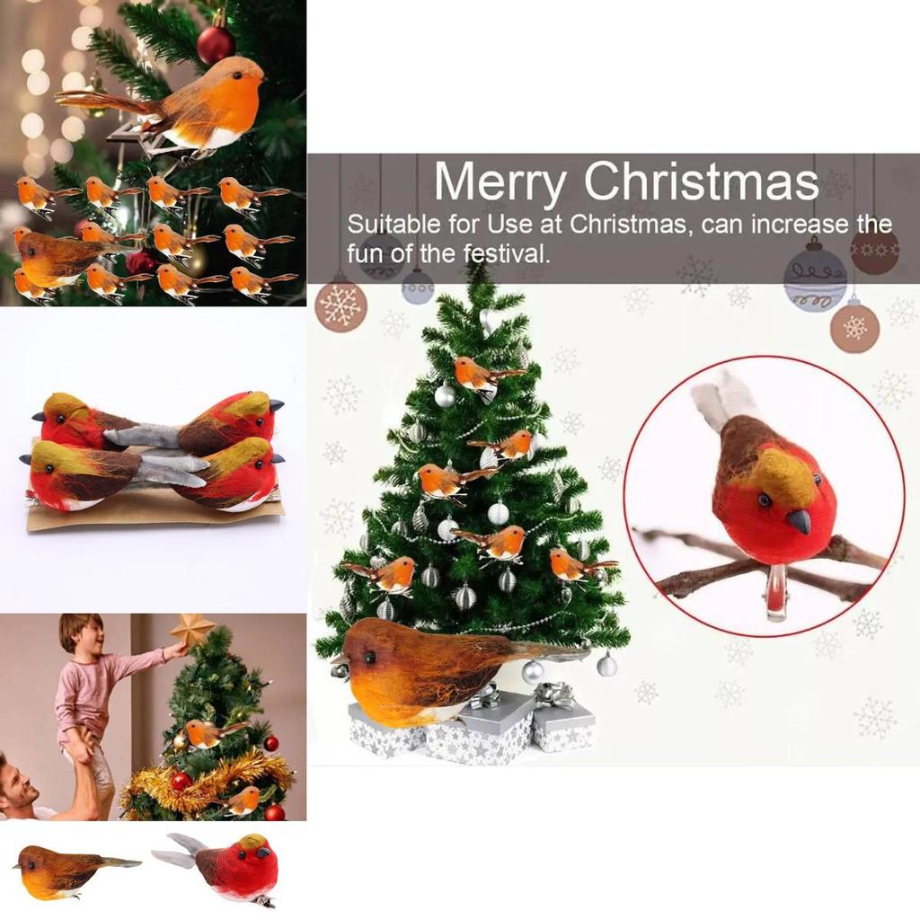 Очаровательное декоративное украшение в виде малиновки красного и оранжевого цвета для сада и праздничного декора