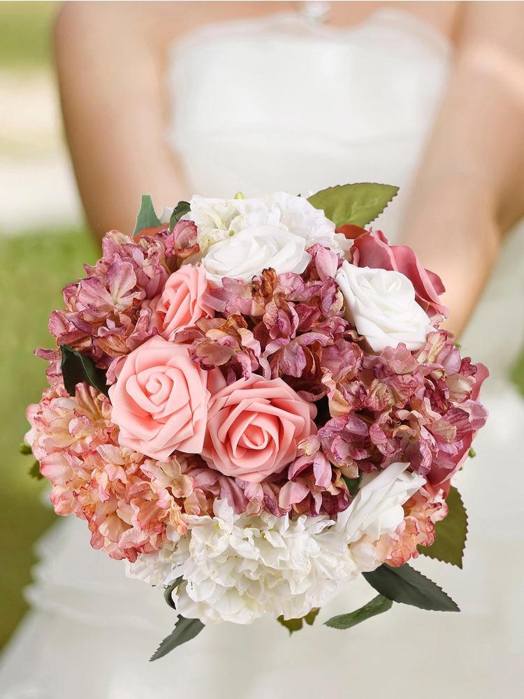 4 шт. Большие винтажные сушеные гортензии из шелка Искусственные цветы Поддельные цветы Свадебные украшения для церемонии Центральные украшения Цветочная композиция Цветочная композиция