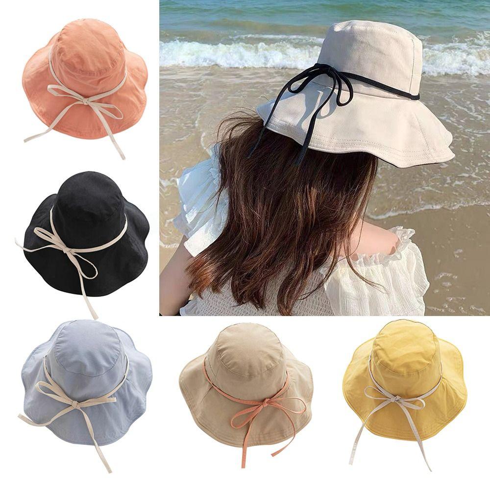 Foldable Women Bucket Hat Anti-UV Visor Caps Fashion Panama Cap Spring Summer