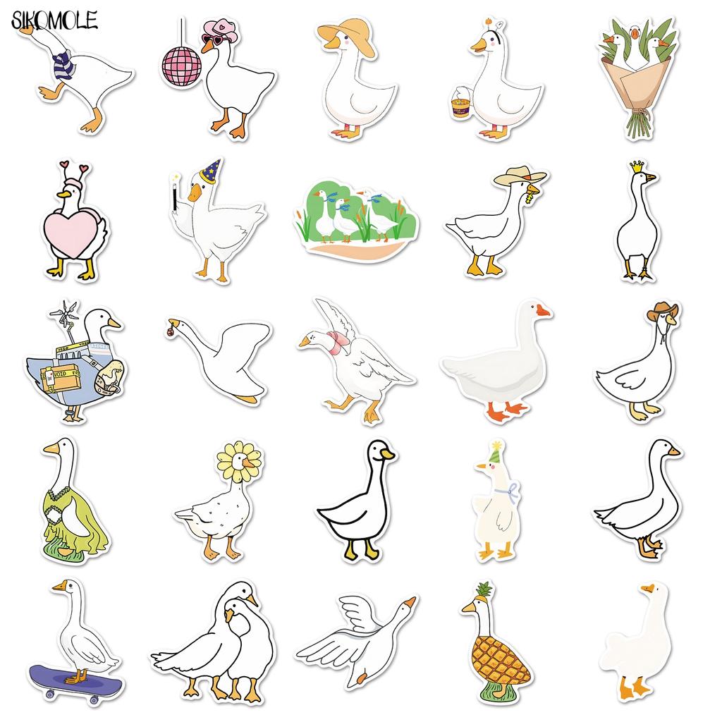 10 30 50Pcs Cute Cartoon Funny Goose Stickers Kawaii Animals Aesthetic Diy Toys Kid Travel Luggage Decal Graffiti Sticker Pack