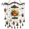 Halloween Wind Chimes Chimes, Acrylic Spooky Sun Catcher for Window Garden Yard, Gothic Transparent Crystal Style Hanging Pendants with Stars