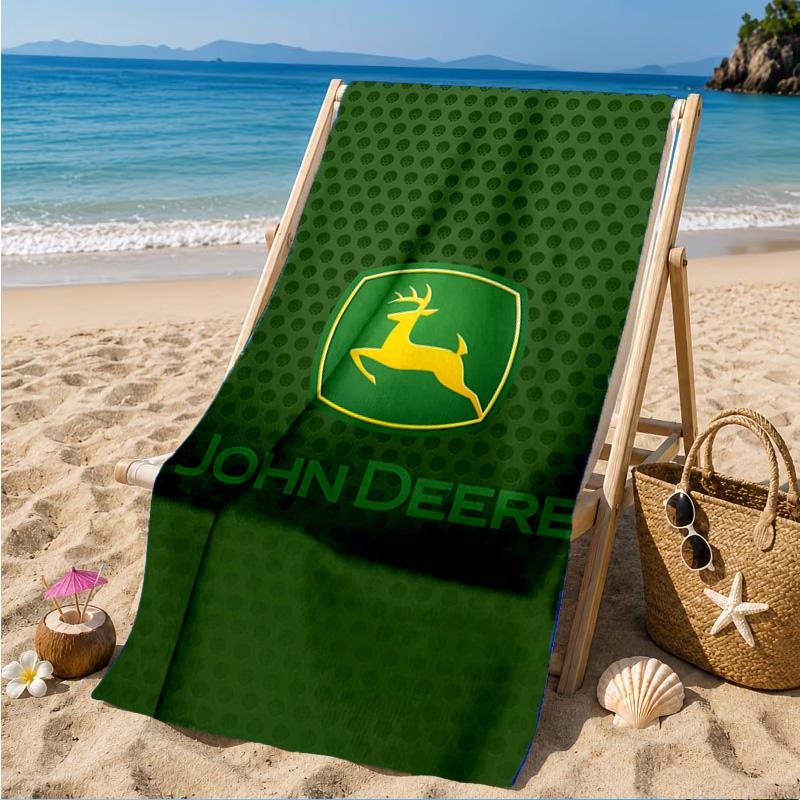 Пляжное полотенце John Deere, Быстросохнущее, Легко ухаживать, Подходит как для фитнеса, так и для пляжного отдыха, Спортивный незаменимый аксессуар