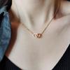 2021 Minimalist Double Ring Heart Necklace - Women's Niche Design Clavicle Chain INS Style Jewelry Gift