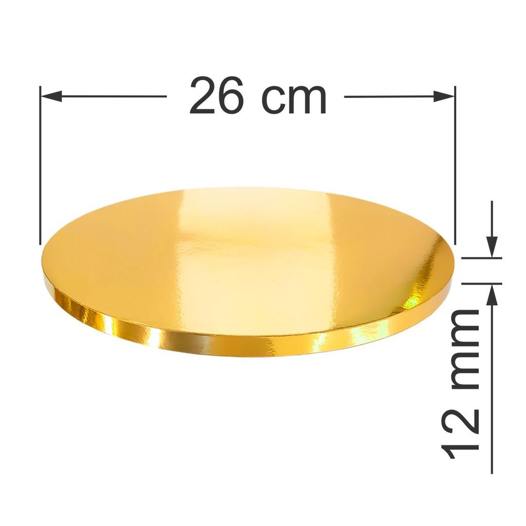 Cake board base gold 26 cm 1,2 cm set 10 pcs cake drum round luxe brand4cake
