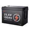24V 100Ah LiFePO4 Lithium Battery 4000+ Cycles Built-in 100A BMS, Lithium Battery with Low Temperature Protection, Supports 8P2S Connection, 2560Wh