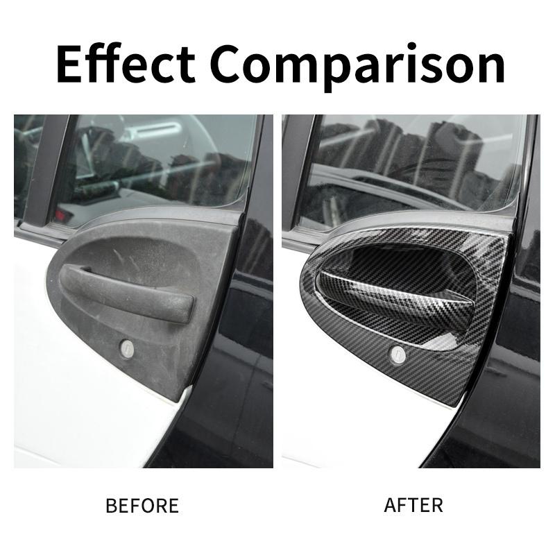 Exterior Car-styling Door Handle Scratch Protective Cover PC Door Bowl 3D Sticker Trims Accessories for Smart 451 Fortwo