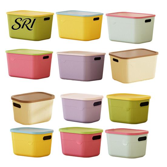 Balcony Gardening Supplies Container Storage Box with Handle And Lid Organizer Space Office Saving Stackable for Kitchen Bedroom Dormitory
