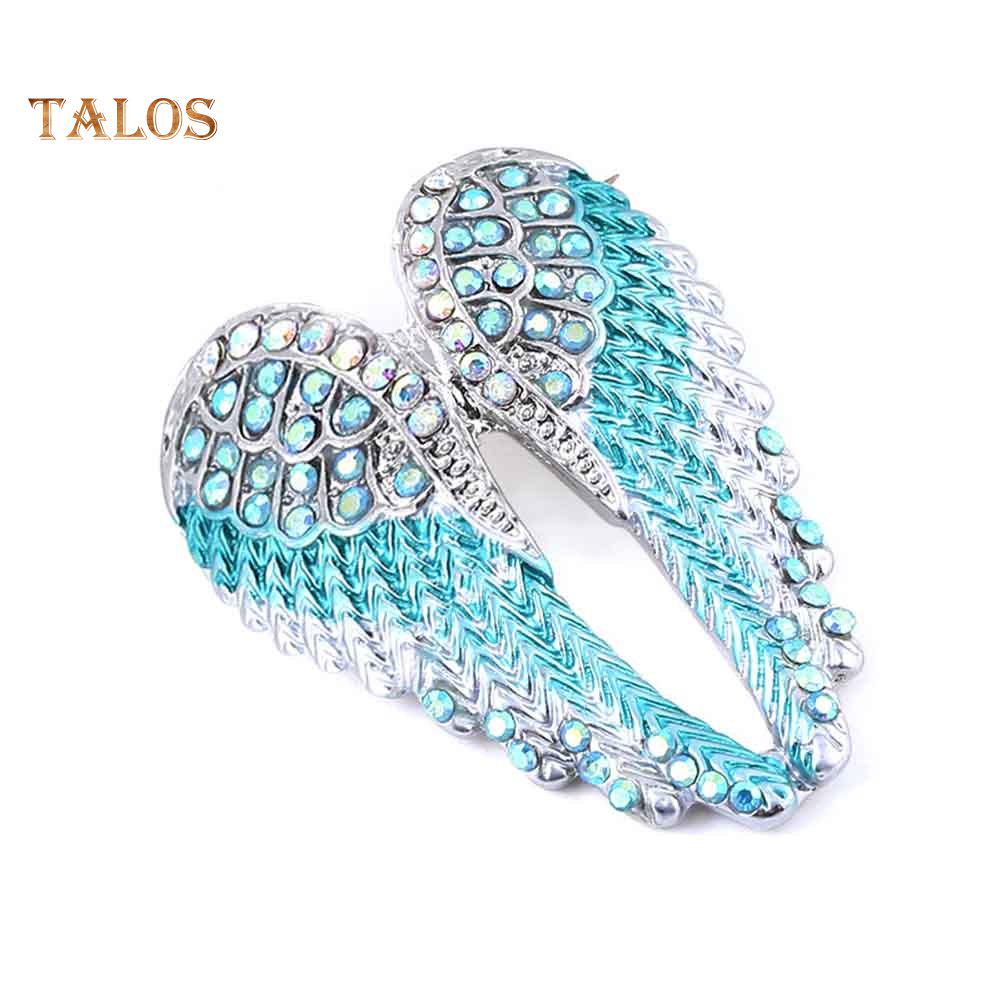 TJA Rhinestone Inlaid Angel Wing Brooch Pin Cardigan Scarf Corsage Badge Decor