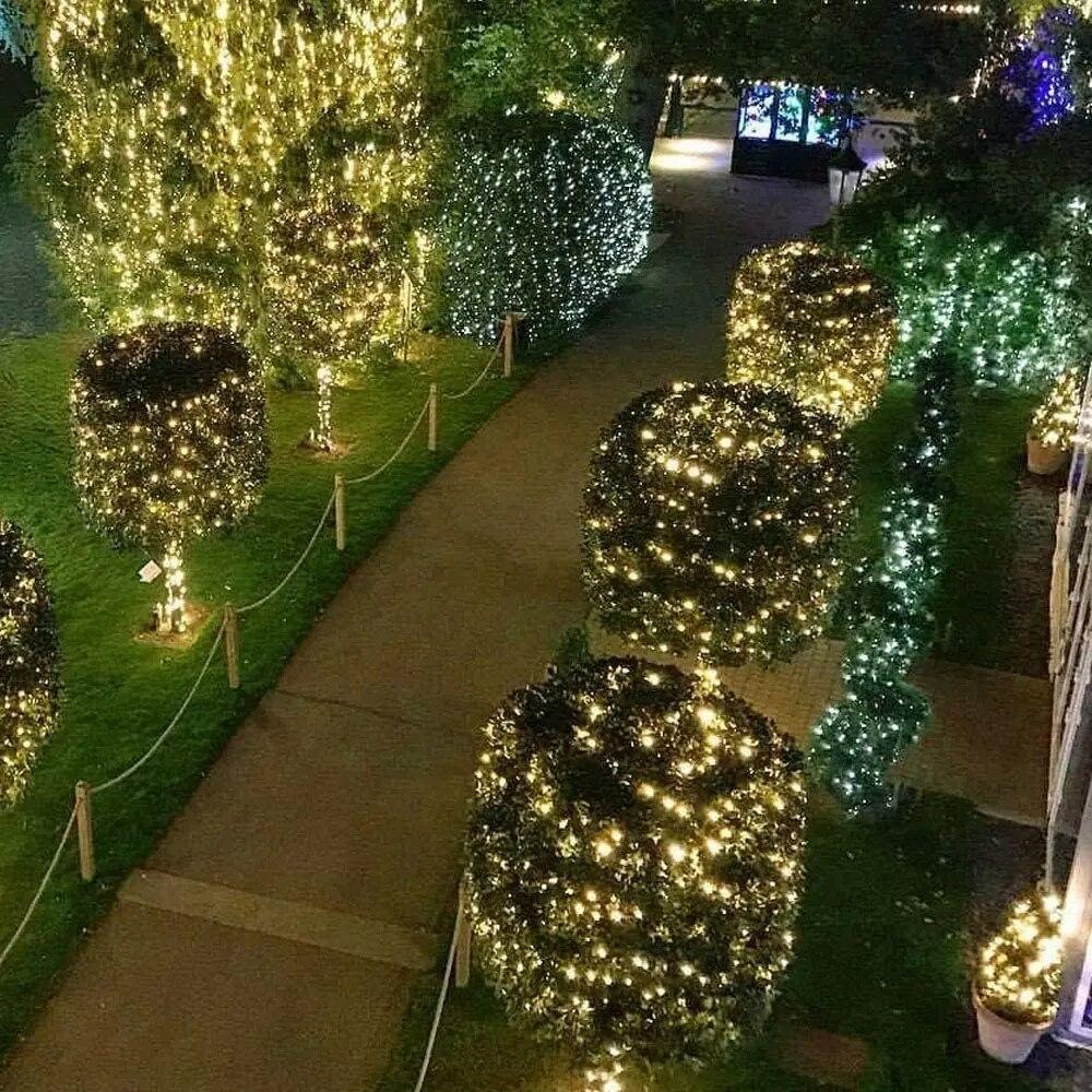 1 шт. 500/1000 светодиодных сказочных гирлянд, Рождественская гирлянда, уличный декор, водонепроницаемые светильники с пультом дистанционного управления для уличной елки, свадьбы