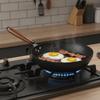 Non-stick Hammered Iron Wok Wooden Handle Cooking Pot Kitchen Cookware Hammered Frying Pan  Steak