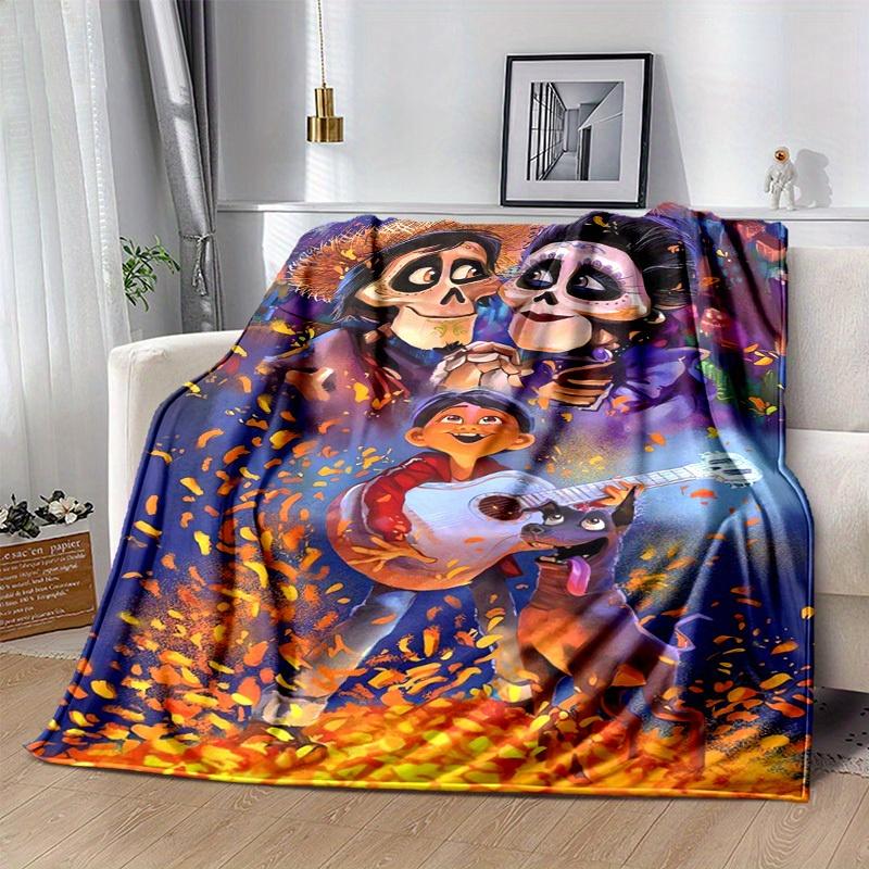 1pc,Dia de los Muertos Day of the Dead Blanket Sugar Skulls, Skeletons, and Marigolds Perfect for Home Decor, Couch Cover, Travel