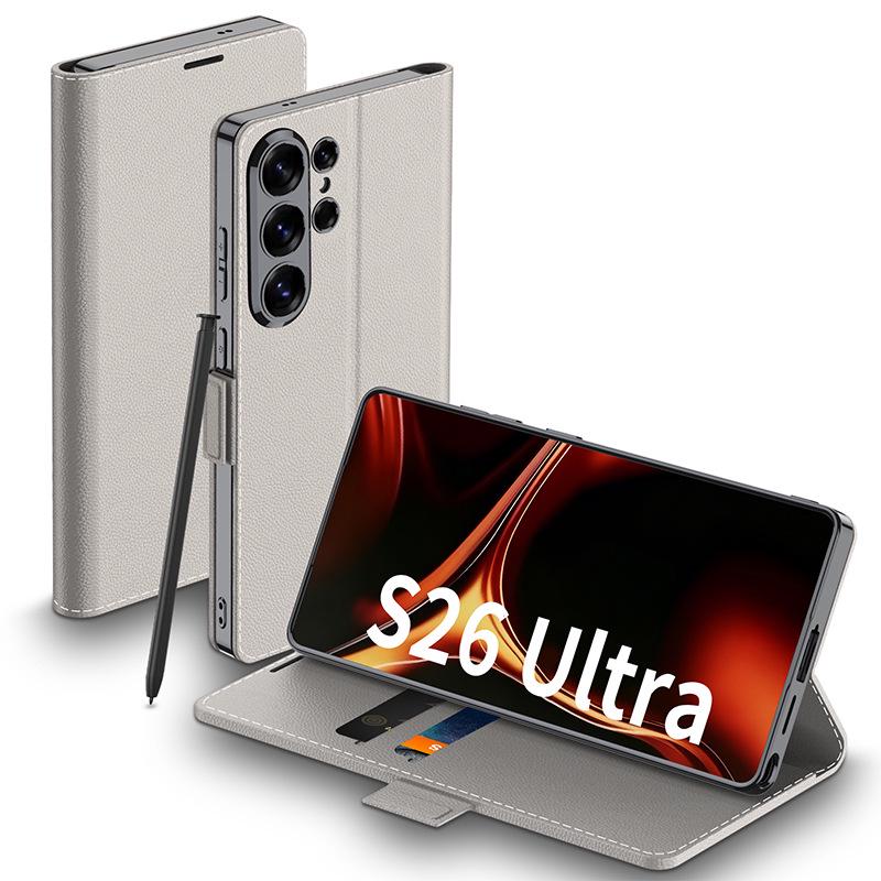 Кожаный чехол-бумажник Samsung S26 Ultra с держателем для карт - Защитный и стильный
