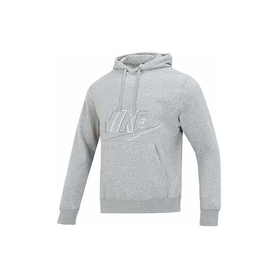 Nike Alphabet Logo Embroidered Hoodie With Drawstring Men Hoodie Grey DX0542-063