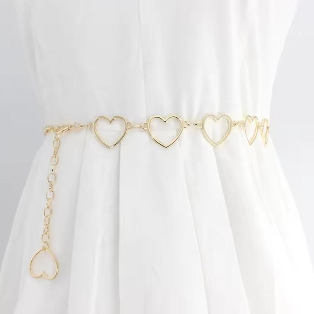 Women's Metal Waist Chain Fashion Heart Versatile Personalized Women's Waist Waistband Chain Be F3C5