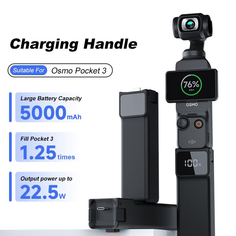 Для DJI Osmo Pocket 3 5000 мАч Аккумулятор Ручной Пауэрбанк Рукоятка для Osmo Pocket 3 Аксессуар